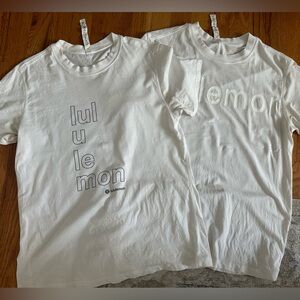 Lululemon all yours graphic tees size 4 white